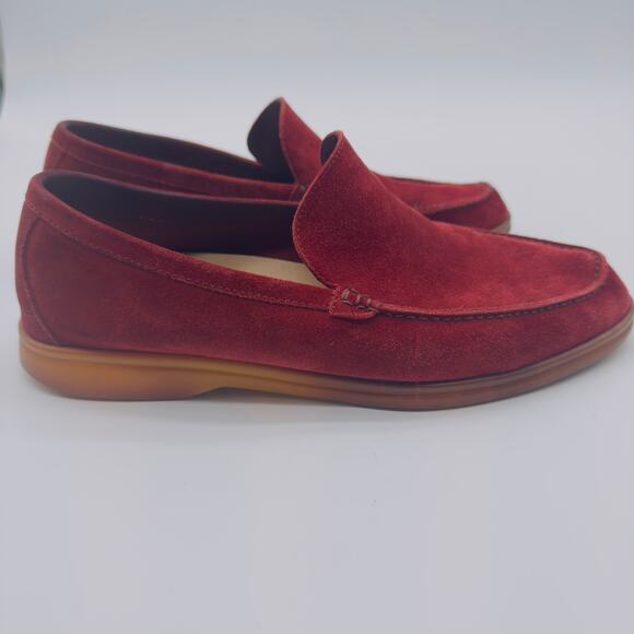 Loro Piana Summer Walk Men's Dried Red Suede Loafers Size 42/9 - Picture 3 of 14